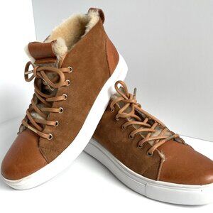 Blackstone 38 Leather Wool Women's QL48 RUST HI-Top Trainers Size 7.5